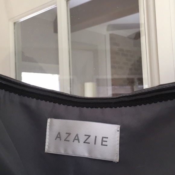 Azazie Grey Strapless Short Chiffon Dress - Picture 3 of 3